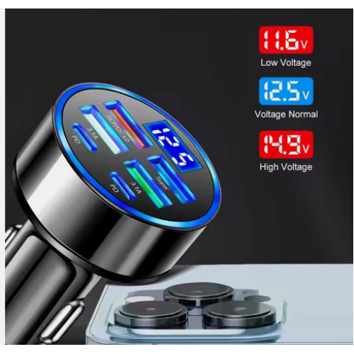 6 In 1 Multi-port Car Charger